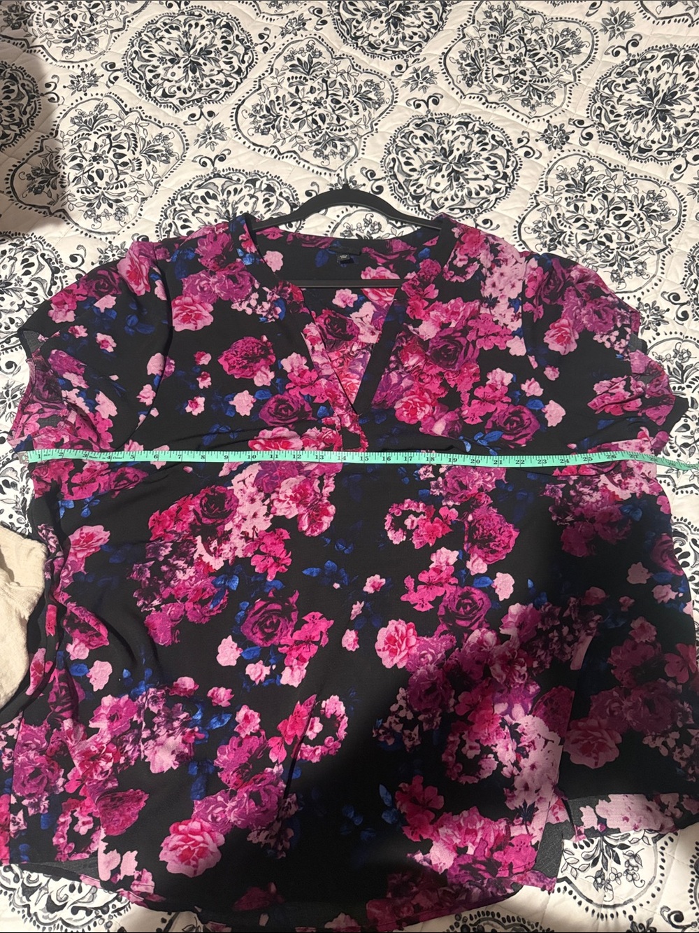torrid Black Tunic Top with Pink & Purple Floral Print - Picture 5 of 6